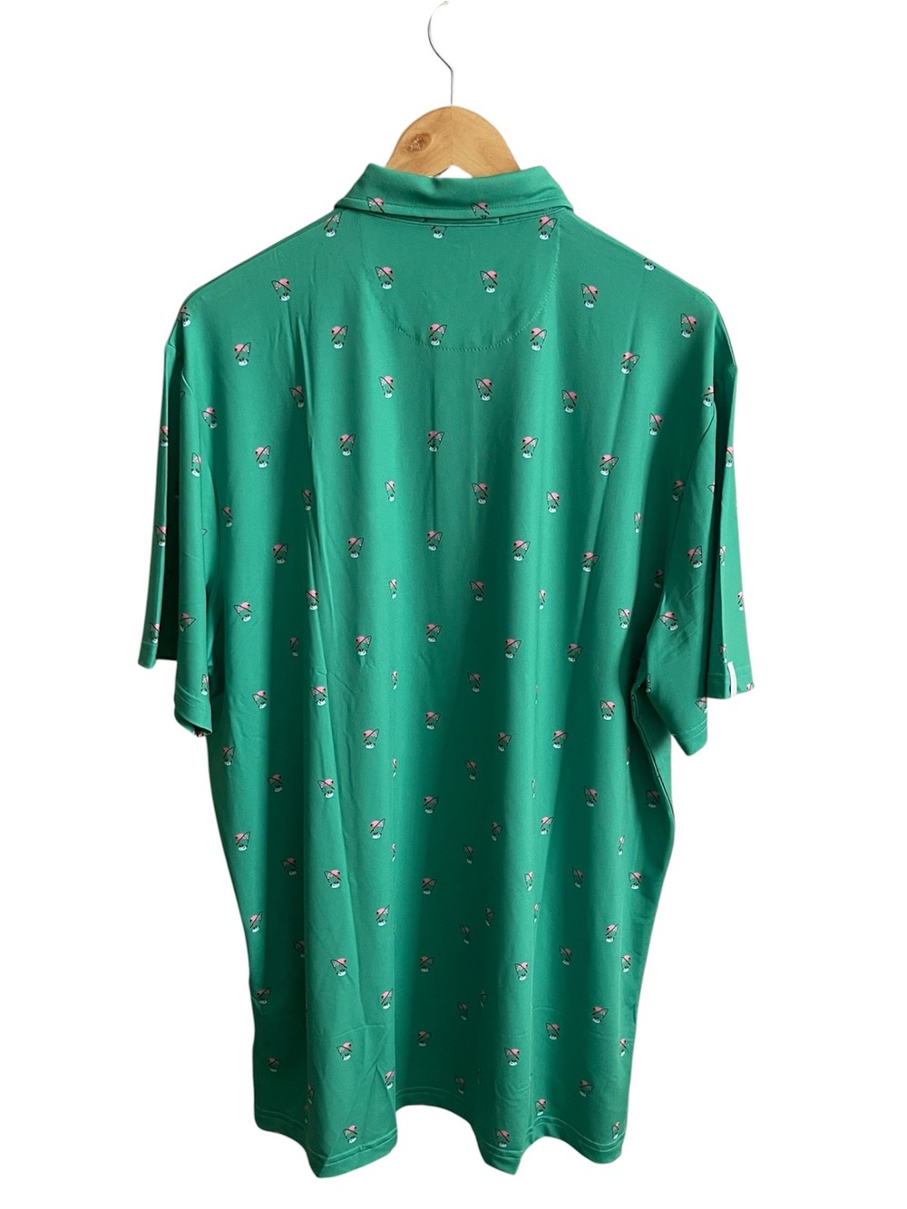 NWT Polo Ralph Lauren RLX Golf Polo Shirt Men's Large Green Multicolor Flamingo - Picture 3 of 13